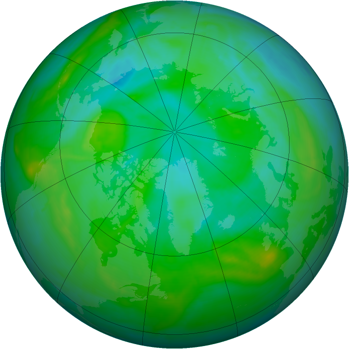 Arctic ozone map for 31 July 2008